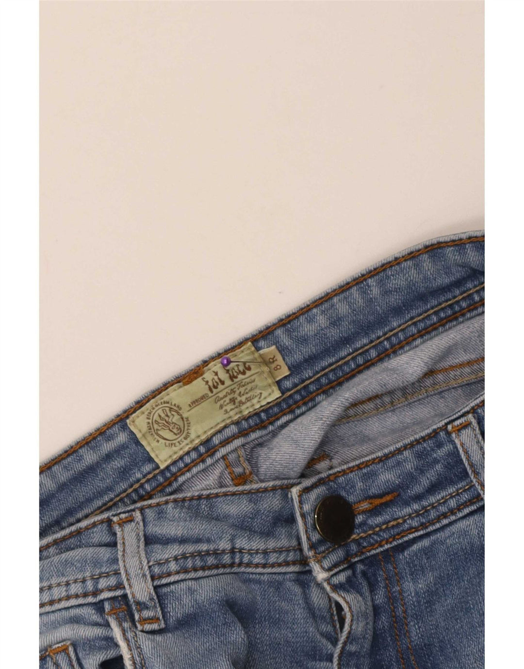Женские потертые джинсы Fat Face Bootcut UK 8 Small W28 L30 Синие