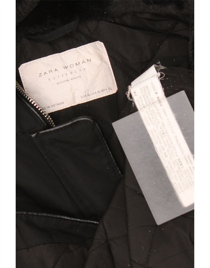 Женская ветровка Zara с капюшоном UK 18 XL, черный полиэстер