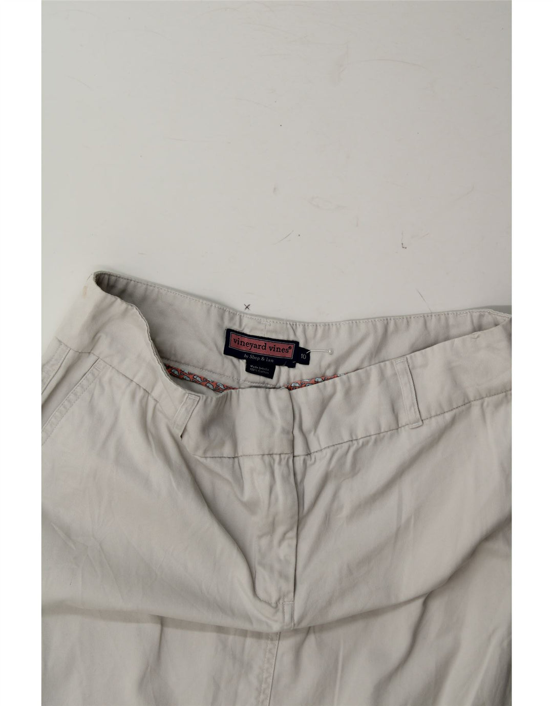 VINEYARD VINES Womens Mini Skirt US 10 Large W32 Off White Cotton Vintage Vineyard Vines and Second-Hand Vineyard Vines from Messina Hembry 