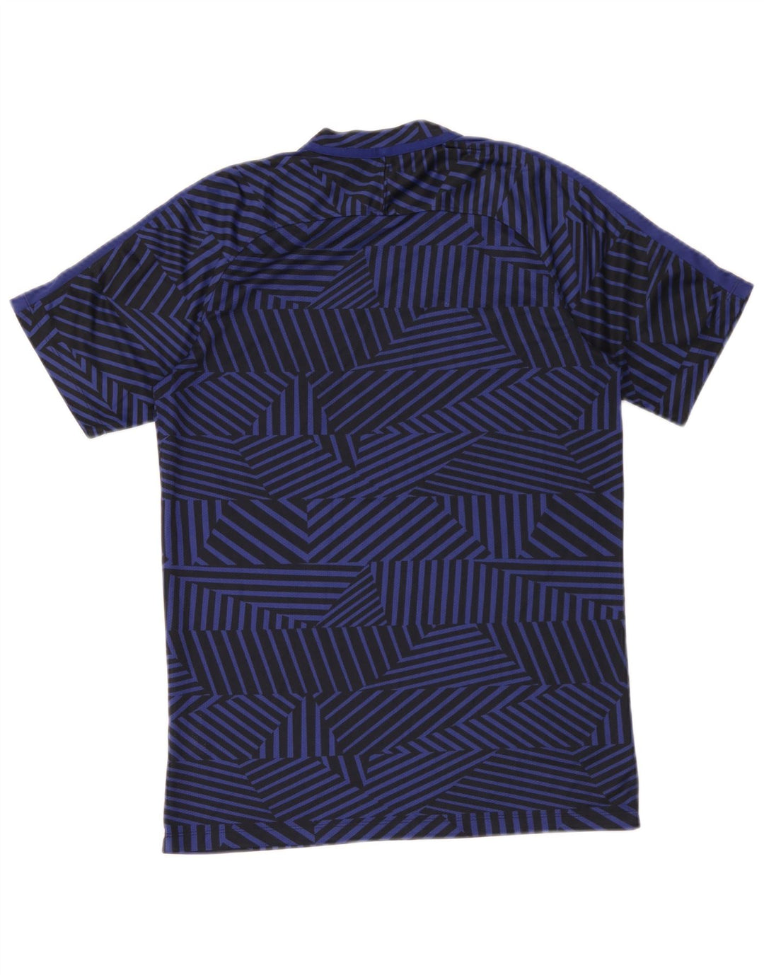 Мужская футболка Nike Dri Fit, верх среднего размера, темно-синий, полиэстер с геометрическим рисунком