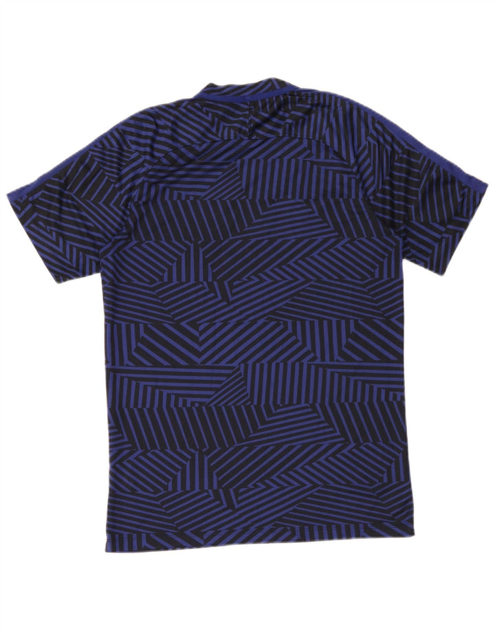 Мужская футболка Nike Dri Fit, верх среднего размера, темно-синий, полиэстер с геометрическим рисунком