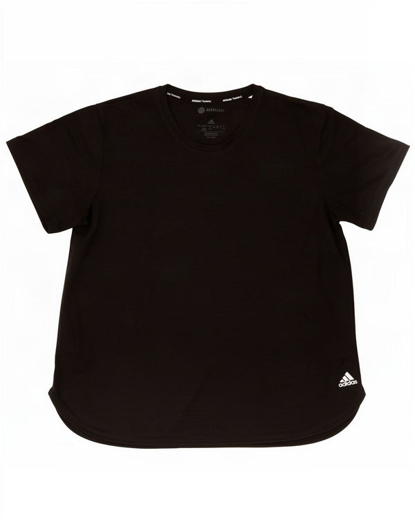 Adidas Womens Aeroready T-Shirt Top UK 16/18 Large Black Polyester