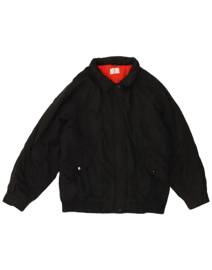 Винтажная женская ветровка UK 18 XL, черная полиэтиленовая куртка