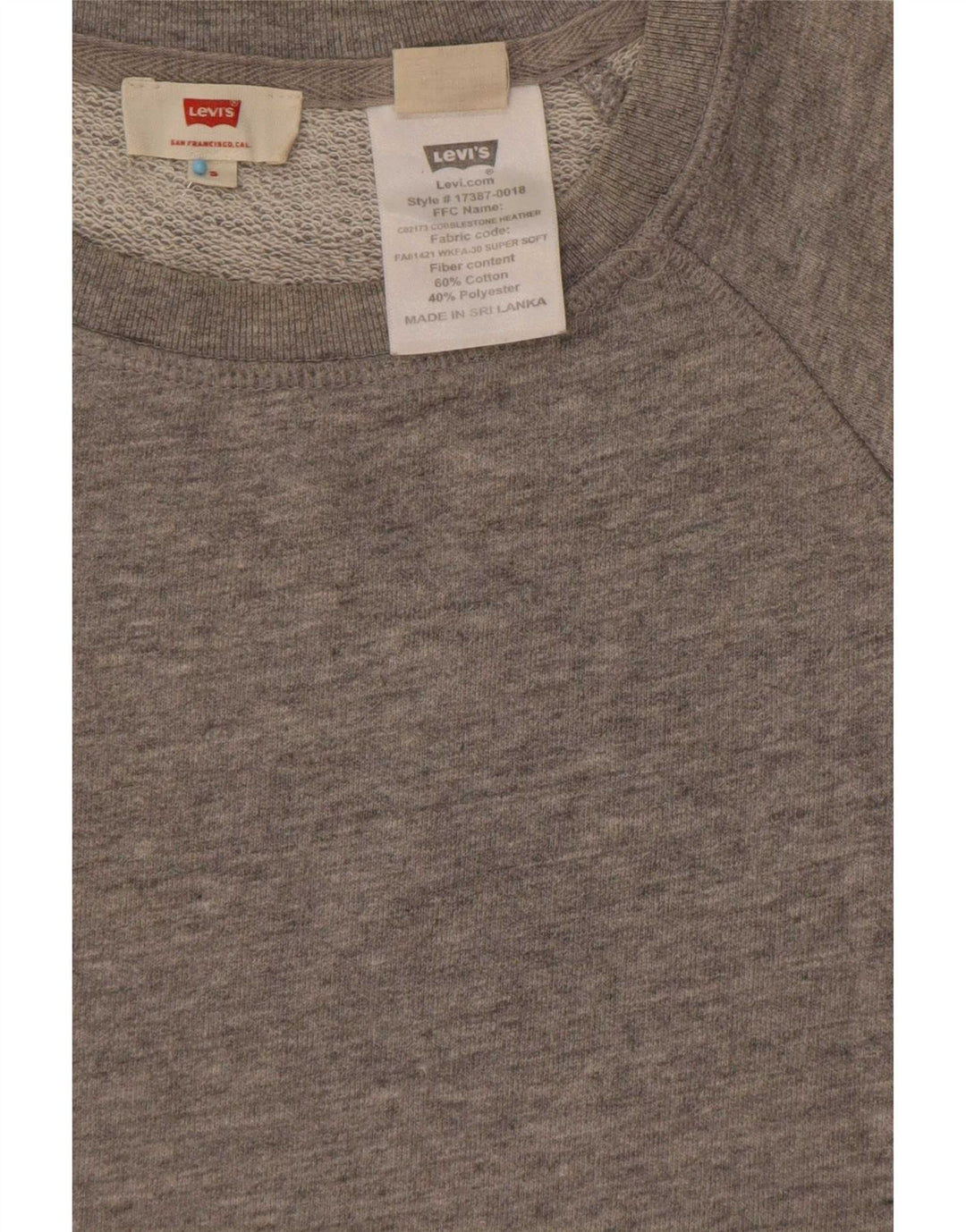 Женский джемпер-толстовка оверсайз Levi's UK 10, маленький серый хлопок с крапинками