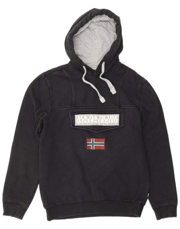 NAPAPIJRI Mens Geographic Graphic Hoodie Jumper Small Black