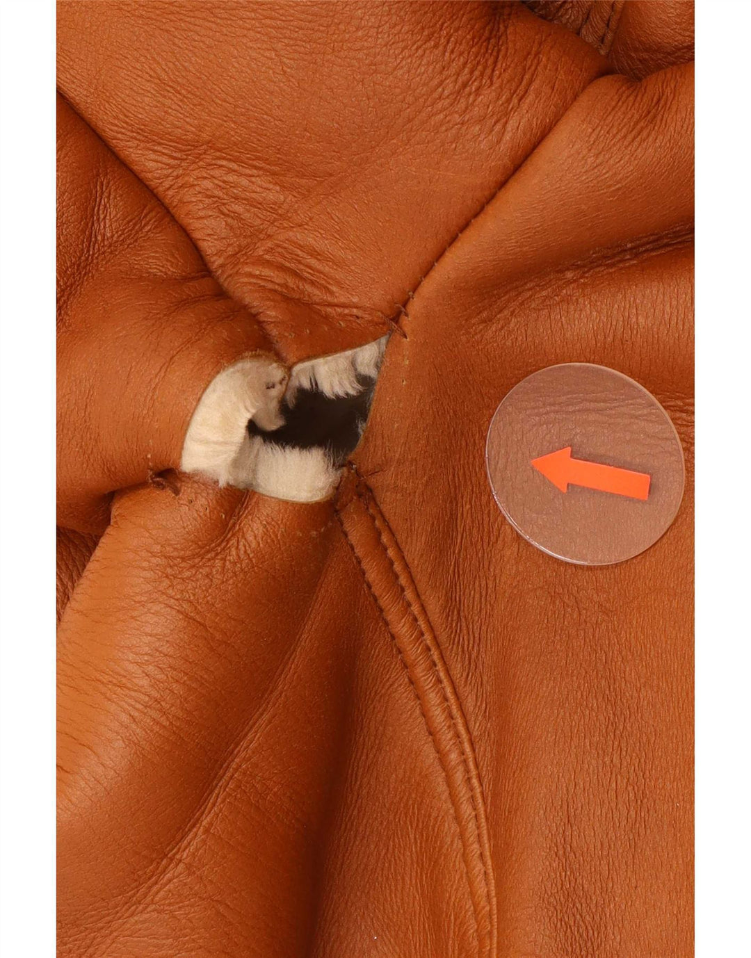 Винтажная мужская короткая дубленка IT 48 Medium Brown Colorblock