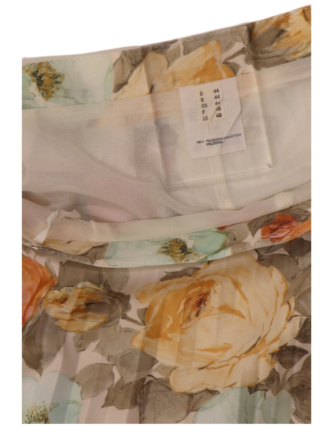 ВИНТАЖНАЯ женская плиссированная юбка EU 44 XL W32, разноцветный полиэстер с цветочным принтом