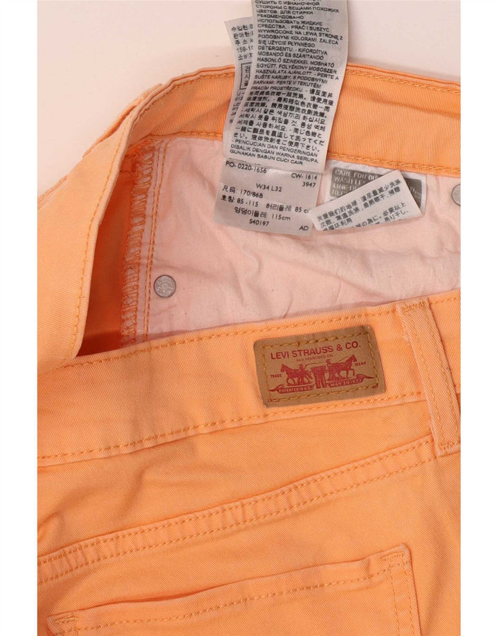 Женские джинсы джеггинсы Levi's W34 L32 Оранжевые, хлопок