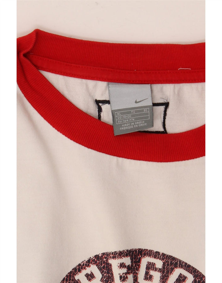 Футболка с рисунком Nike для мальчиков штата Орегон, длинный рукав, 13–14 лет, XL, белая