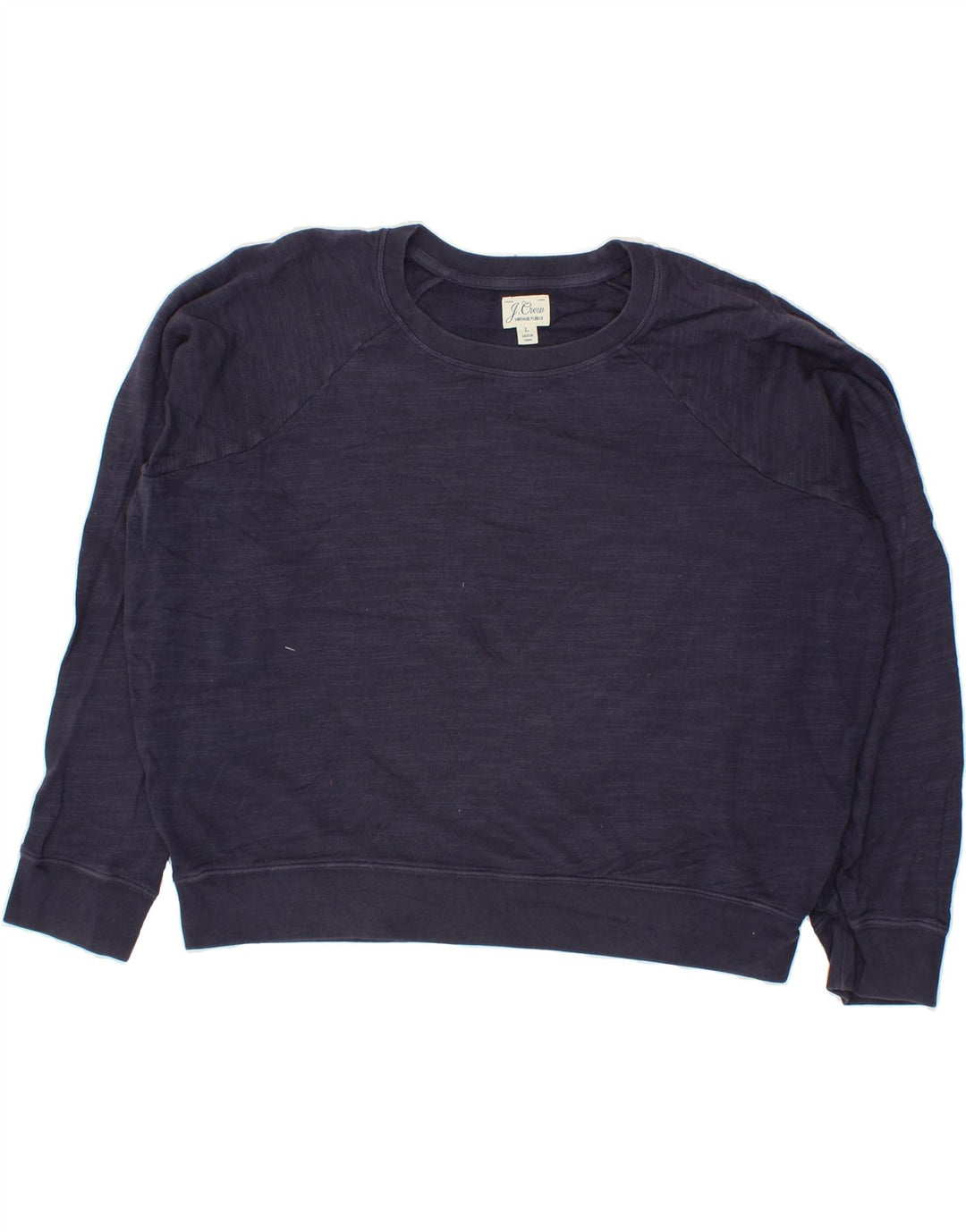 J. CREW Womens Oversized Sweatshirt Jumper UK 16 Large Navy Blue Cotton Vintage J. Crew and Second-Hand J. Crew from Messina Hembry 