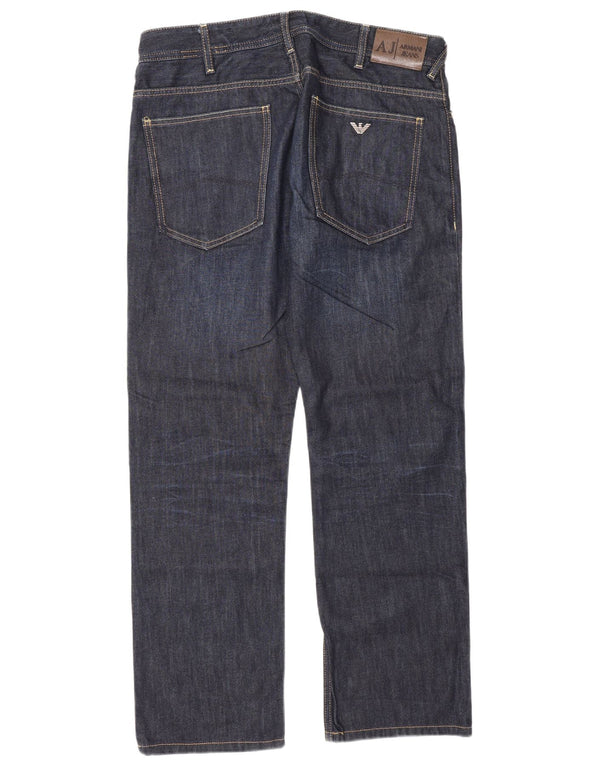 Armani Jeans Мужские прямые джинсы стандартного кроя W33 L32 Темно-синий хлопок