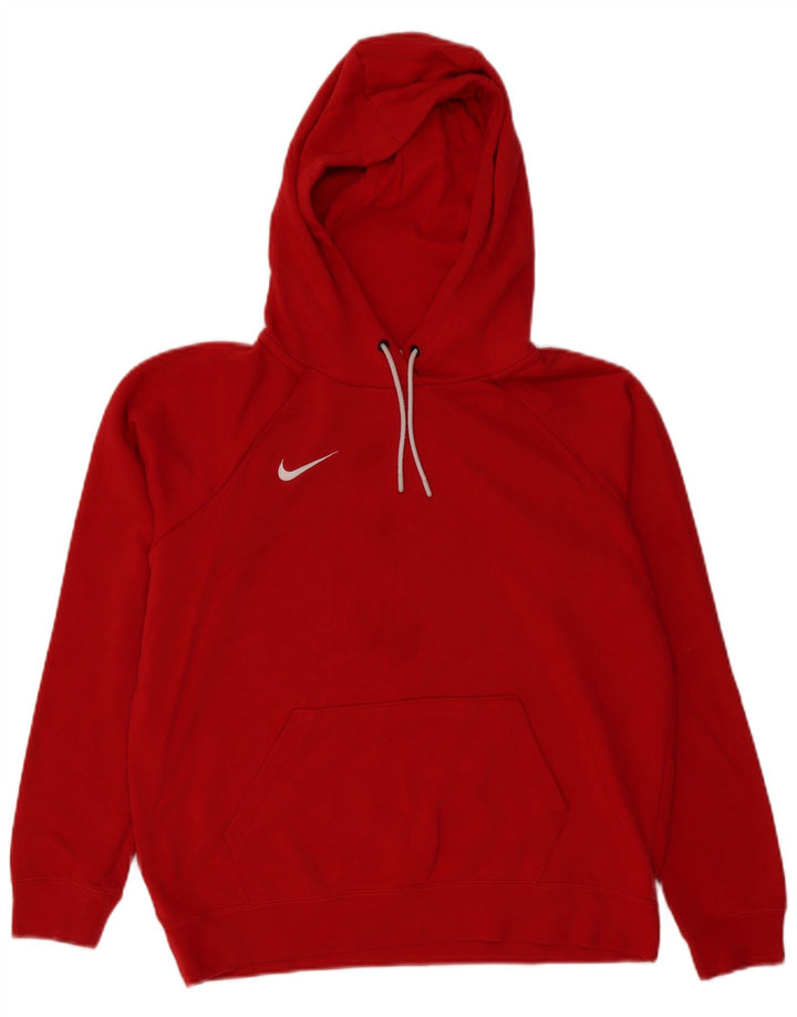 Женский джемпер с капюшоном оверсайз Nike UK 14, хлопковый средний красный