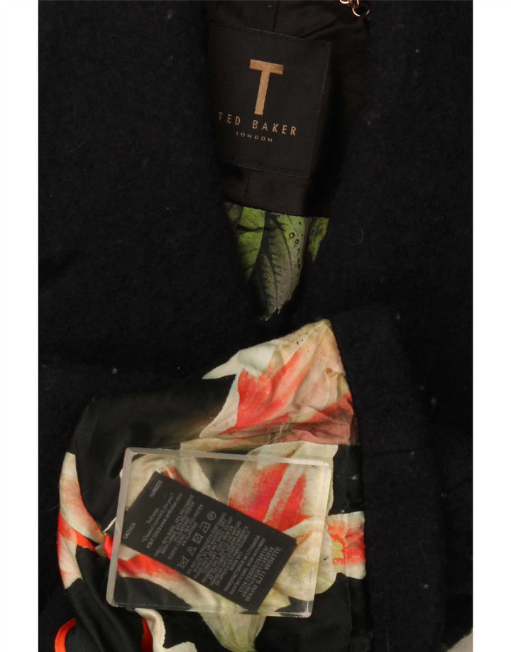 Женское болеро Ted Baker UK 8, маленькое черное шерстяное пальто