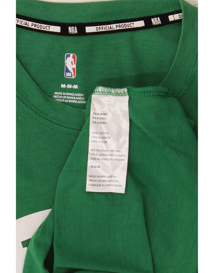 Мужская футболка с рисунком NBA Celtics, хлопковый топ среднего зеленого цвета