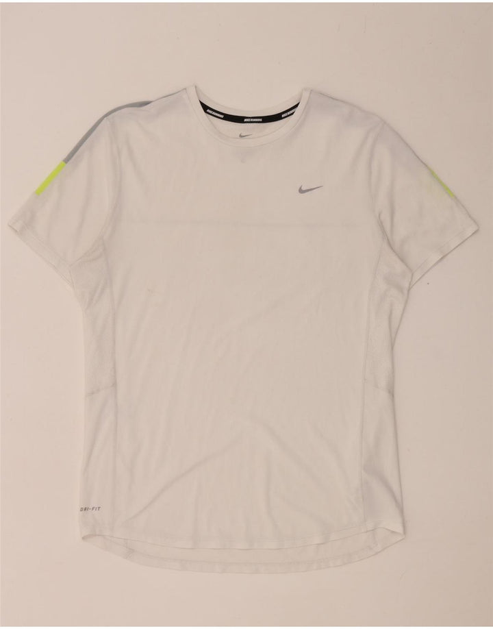 Мужская футболка Nike Dri Fit, средний белый полиэстер с цветными блоками