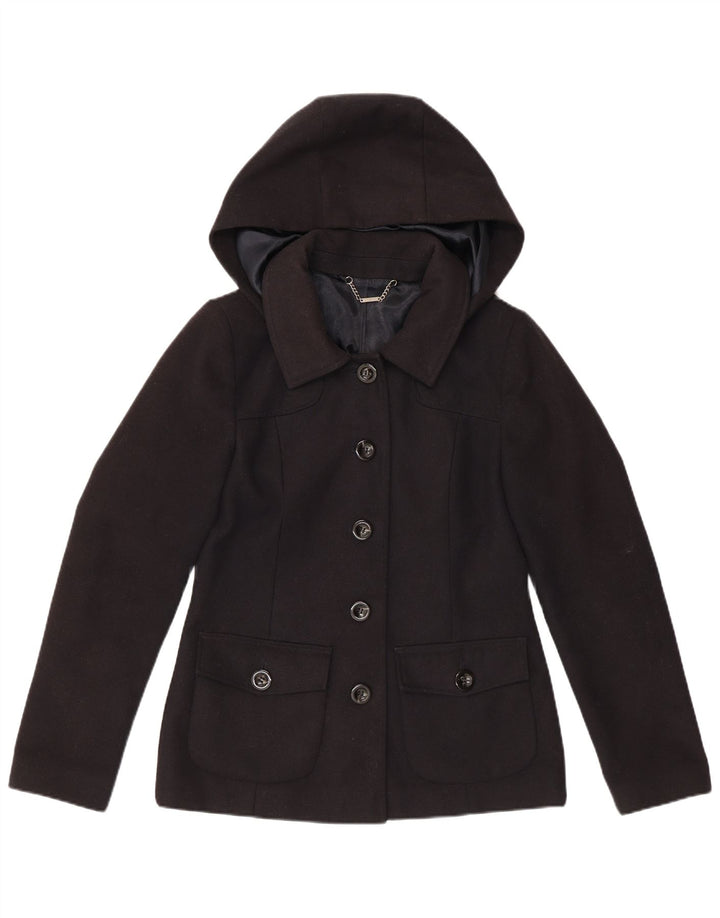 LAURA ASHLEY Женский пиджак с капюшоном на 5 пуговицах UK 10, маленький темно-синий