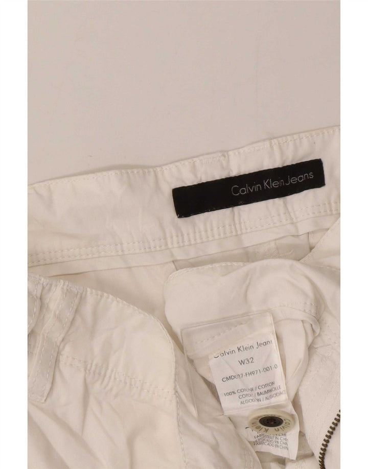 Мужские шорты карго Calvin Klein W32, средний белый хлопок, хлопок