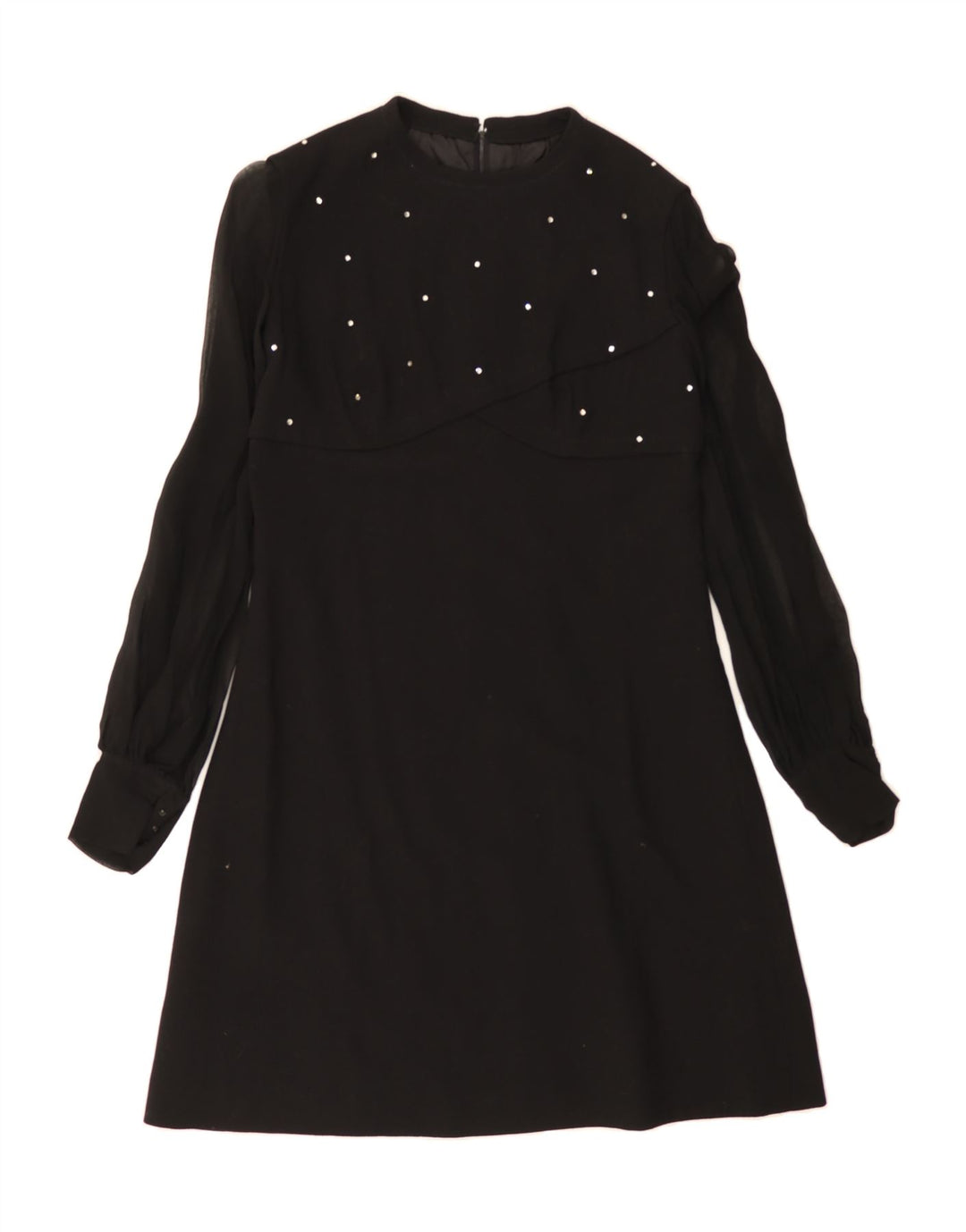 VINTAGE Womens Long Sleeve A-Line Dress IT 46 Large Black Vintage Vintage and Second-Hand Vintage from Messina Hembry 