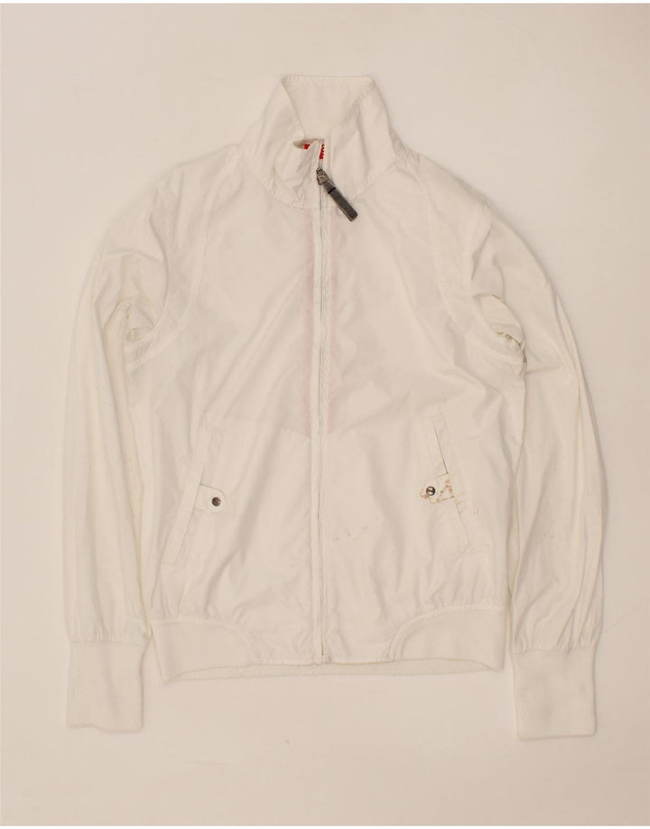 PUMA Womens Bomber Jacket UK 10 Small White Polyester Vintage Puma and Second-Hand Puma from Messina Hembry 