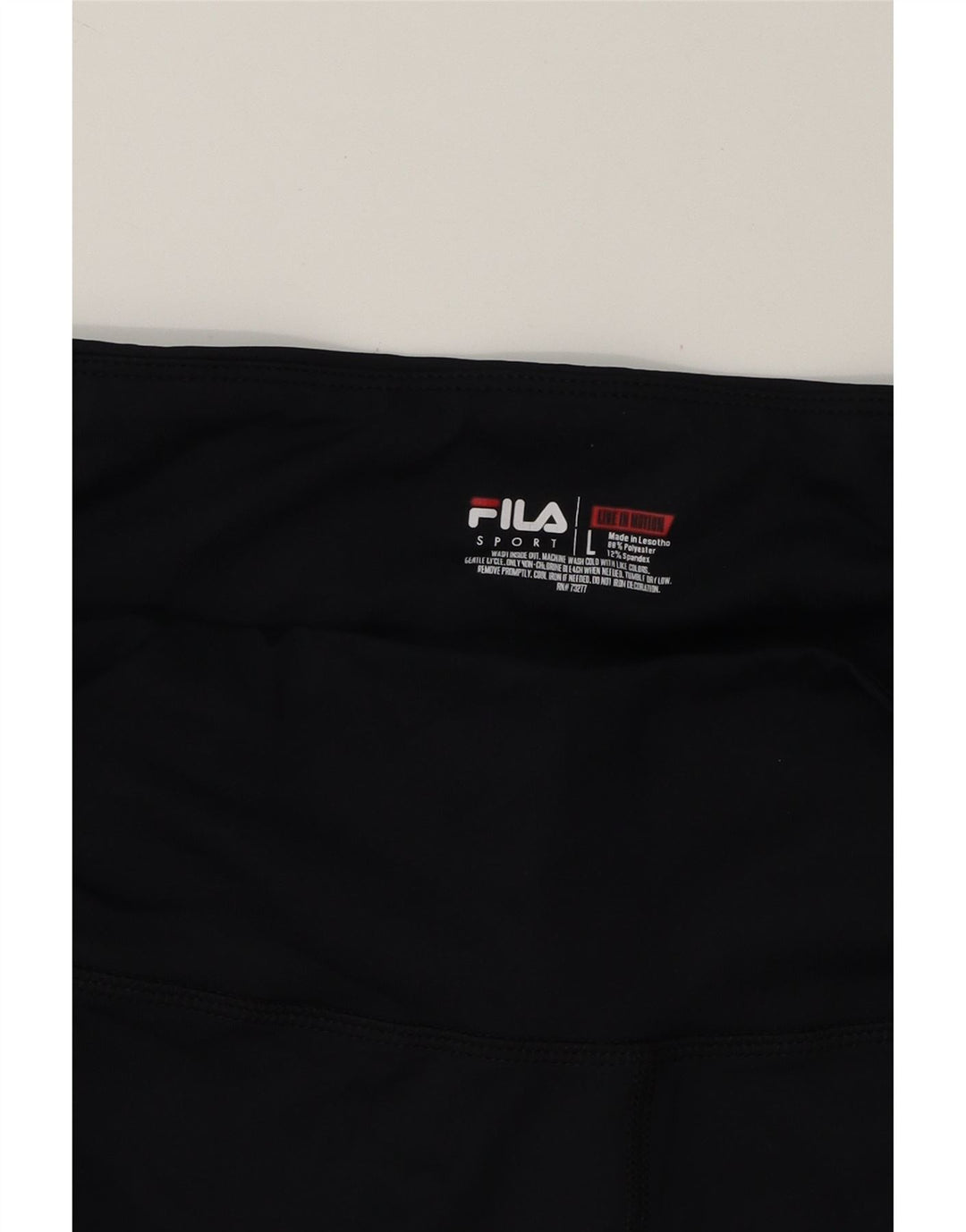 FILA Womens Capri Leggings UK 14 Large  Black Colourblock Polyester Vintage Fila and Second-Hand Fila from Messina Hembry 