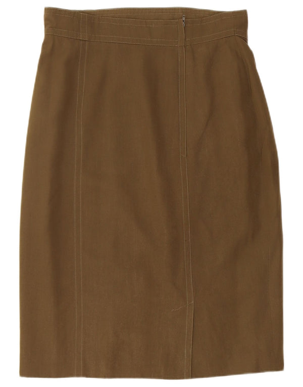 ESCADA Womens by Margaretha Ley Pencil Skirt EU 40 Medium W28 Khaki Silk