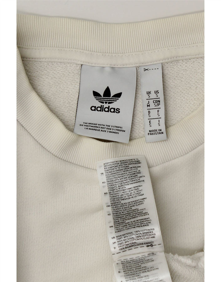 Мужской свитшот с рисунком ADIDAS, маленький белый хлопковый джемпер