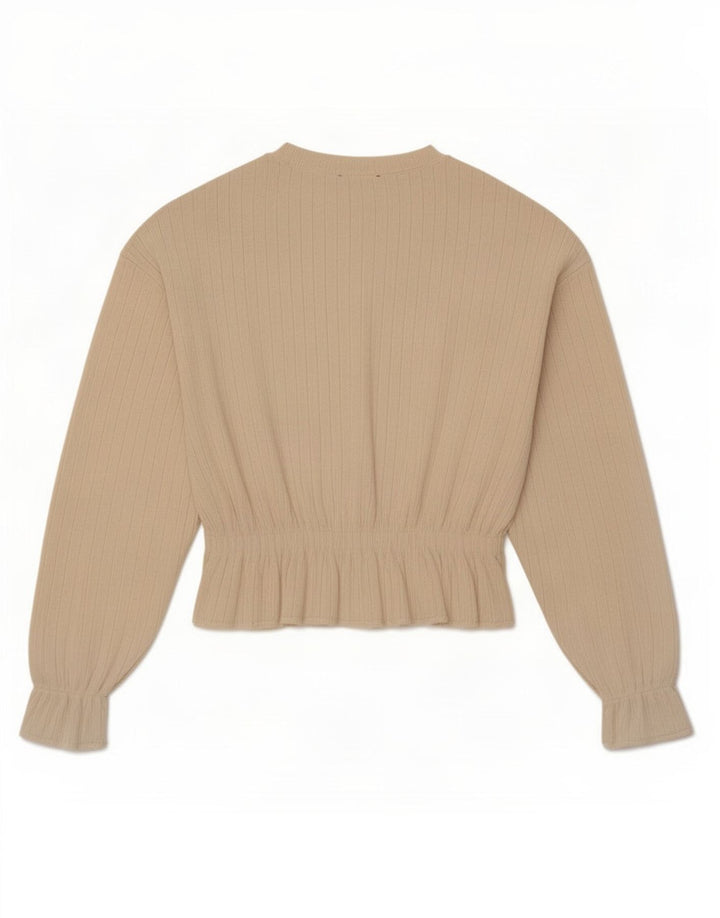 Женская блузка свободного кроя Zara Top UK 10, маленький размер, бежевый полиэстер