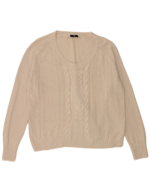 Gap Womens Oversized Boat Neck Jumper Sweater UK 18 XL Beige Cotton