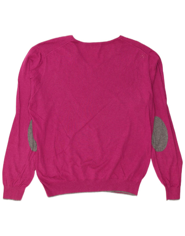 Мужской джемпер с v-образным вырезом MASSIMO DUTTI XL, фиолетовый хлопок