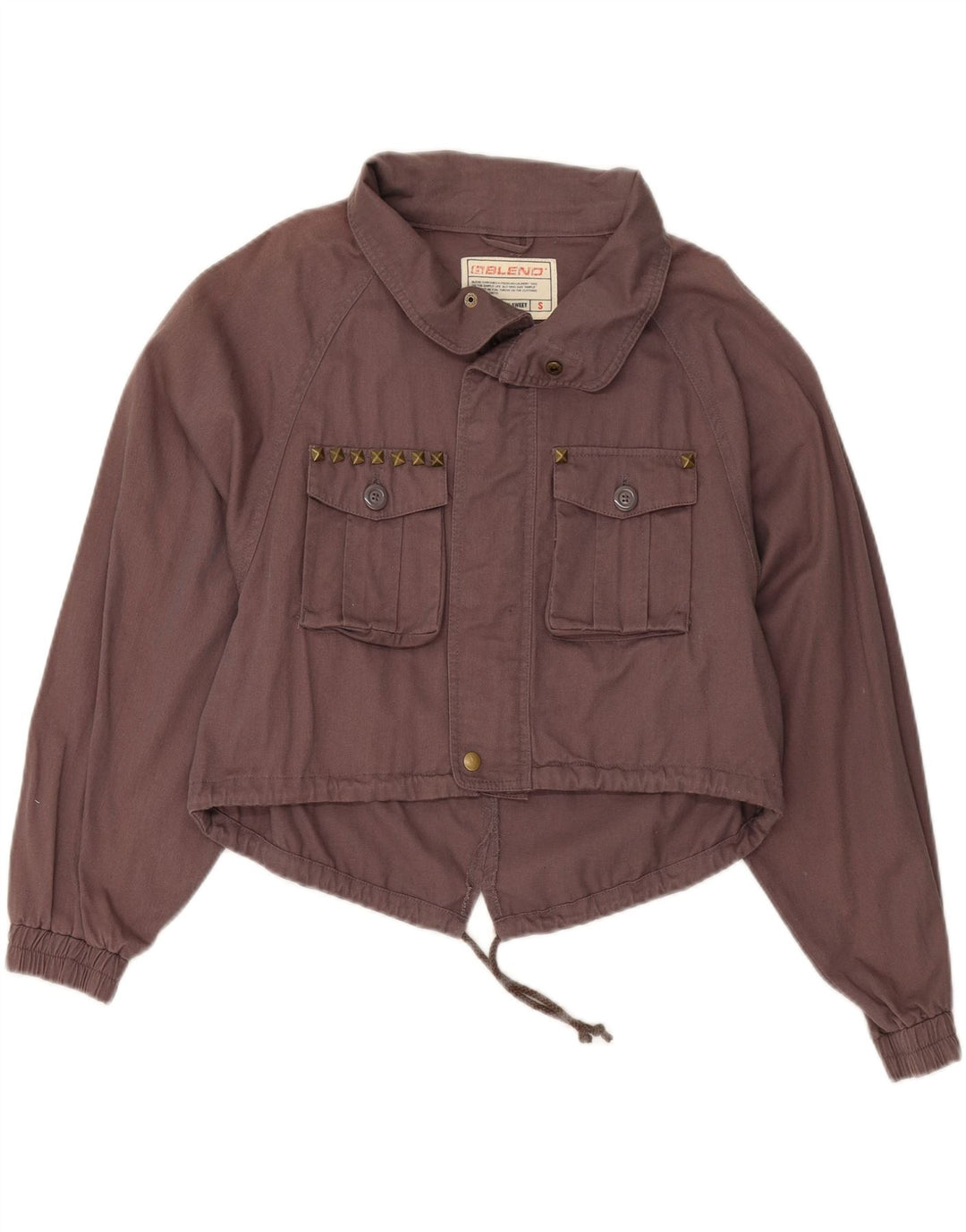 VINTAGE Womens Bomber Jacket UK 10 Small Brown Cotton