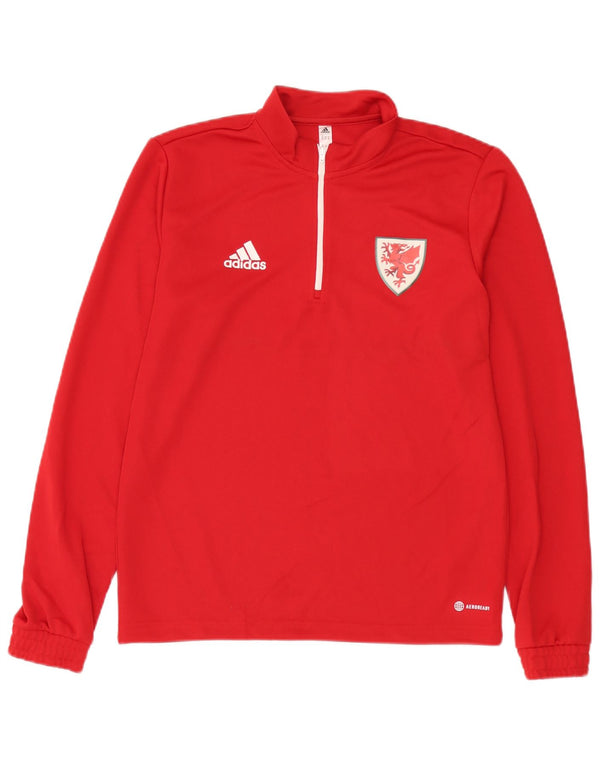Мужской пуловер с воротником на молнии Adidas Aeroready, спортивный костюм, средний красный полиэстер