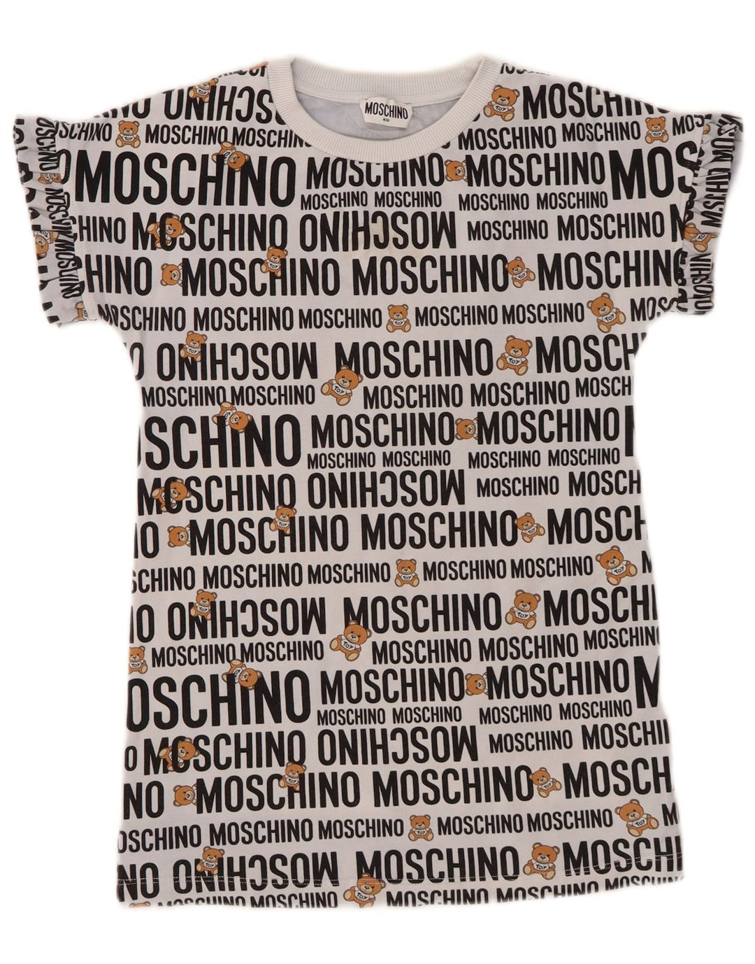 MOSCHINO Футболка с рисунком для девочек, топ 7-8 лет, серый хлопок