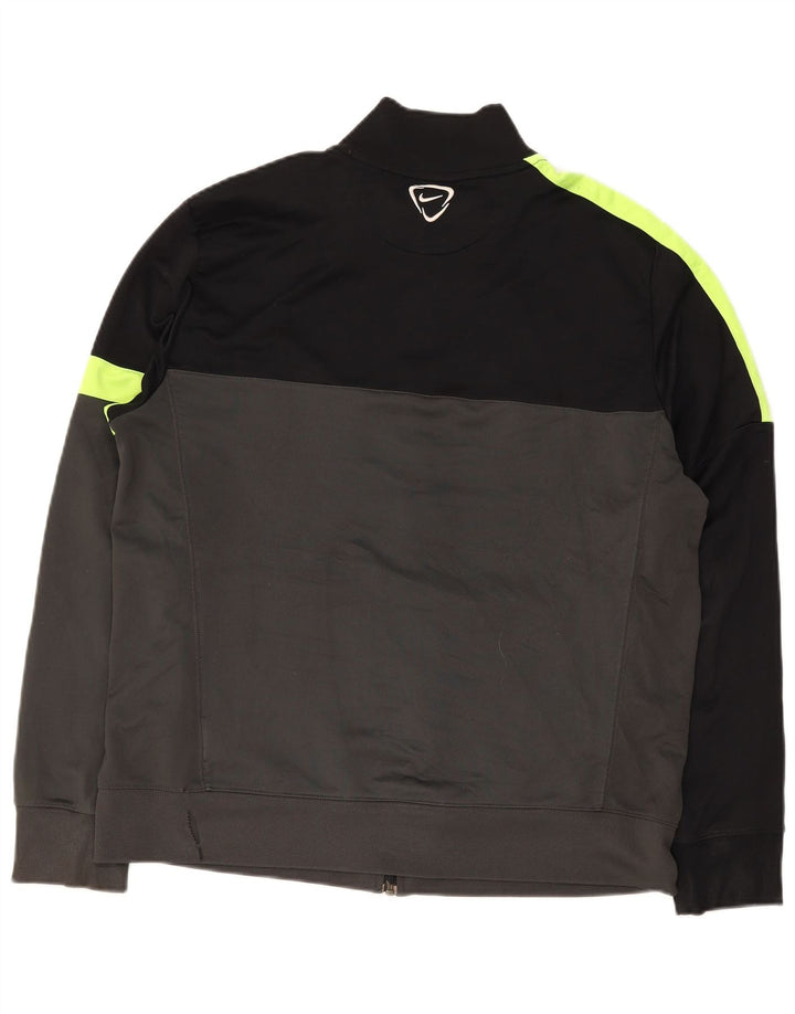 Мужская спортивная куртка Nike Dri Fit XL, серая, полиэстер с цветными блоками