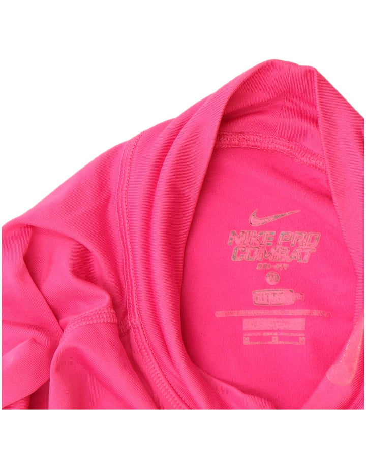 Женский топ Nike Dri Fit с длинным рукавом UK 12, полиэстер среднего розового цвета