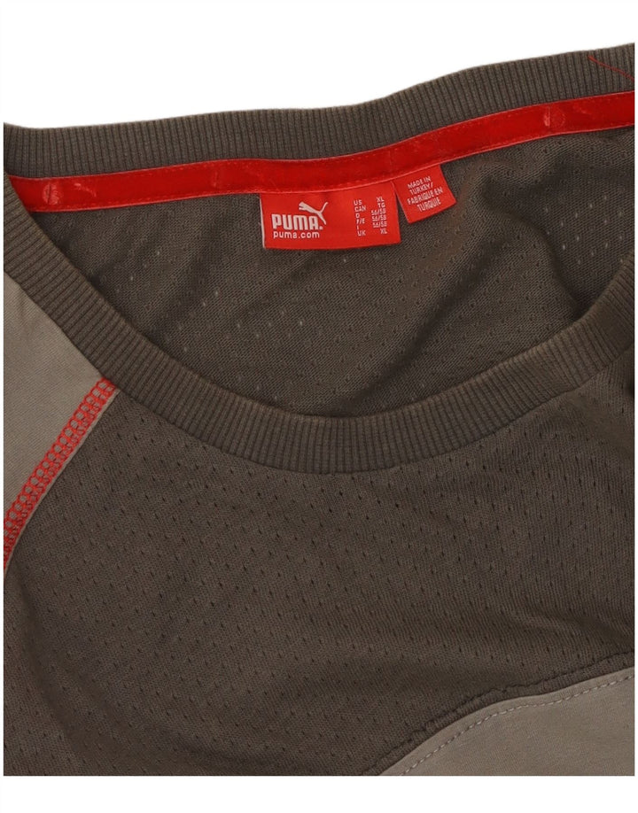 Мужская футболка с рисунком Puma Ducati Top XL серая с цветными блоками