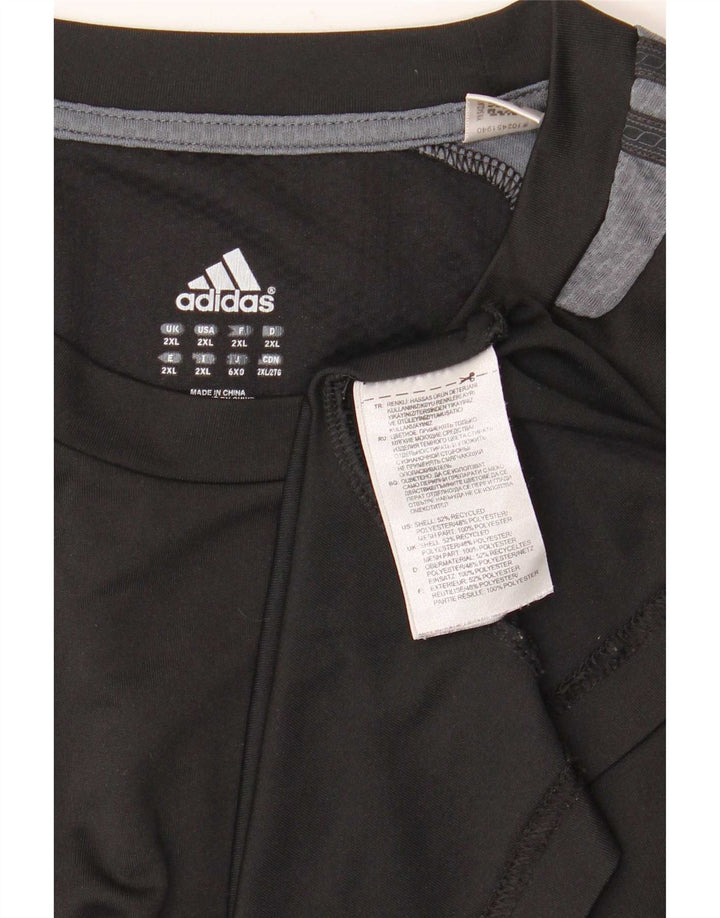 Мужская футболка Adidas Climacool Top 2XL Черная полиэстер с цветными блоками