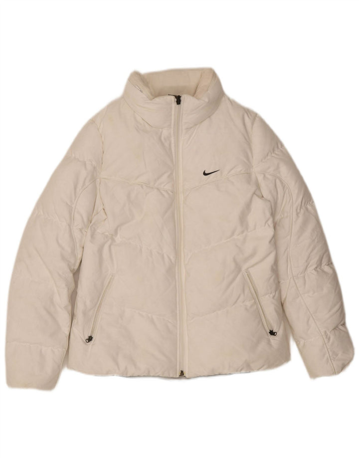 Женская стеганая куртка Nike UK 10/12, средний белый полиэстер