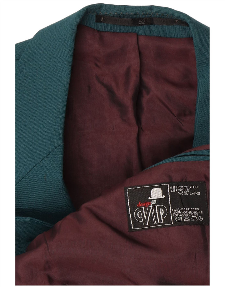 Мужской двубортный пиджак VIP VIP IT 52 XL Зеленый Шерстяной