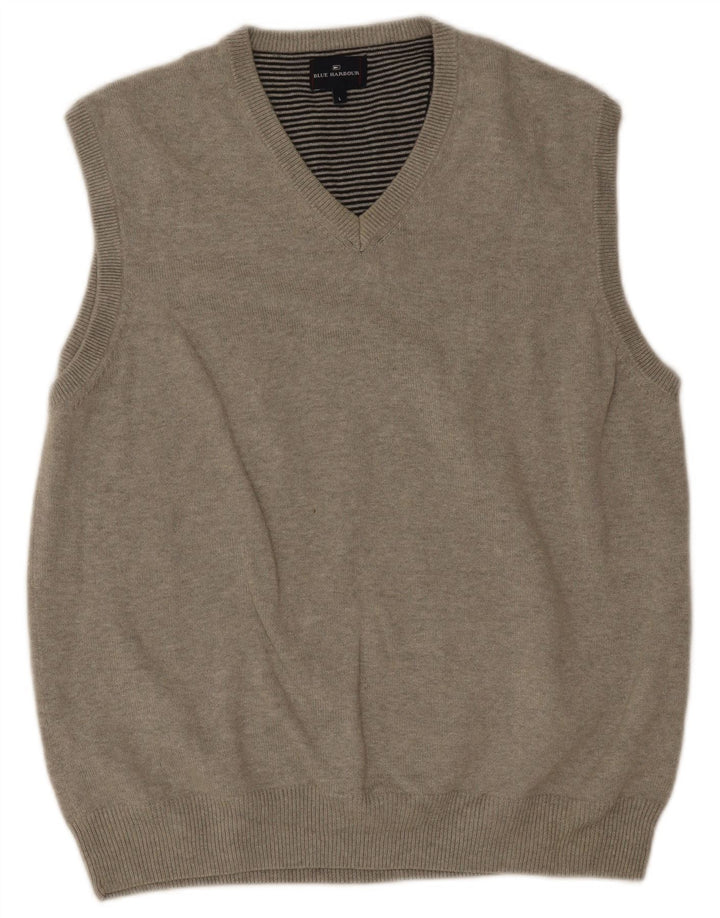 Мужская майка без рукавов Mark & Spencer Blue Harbour, большой серый хлопок