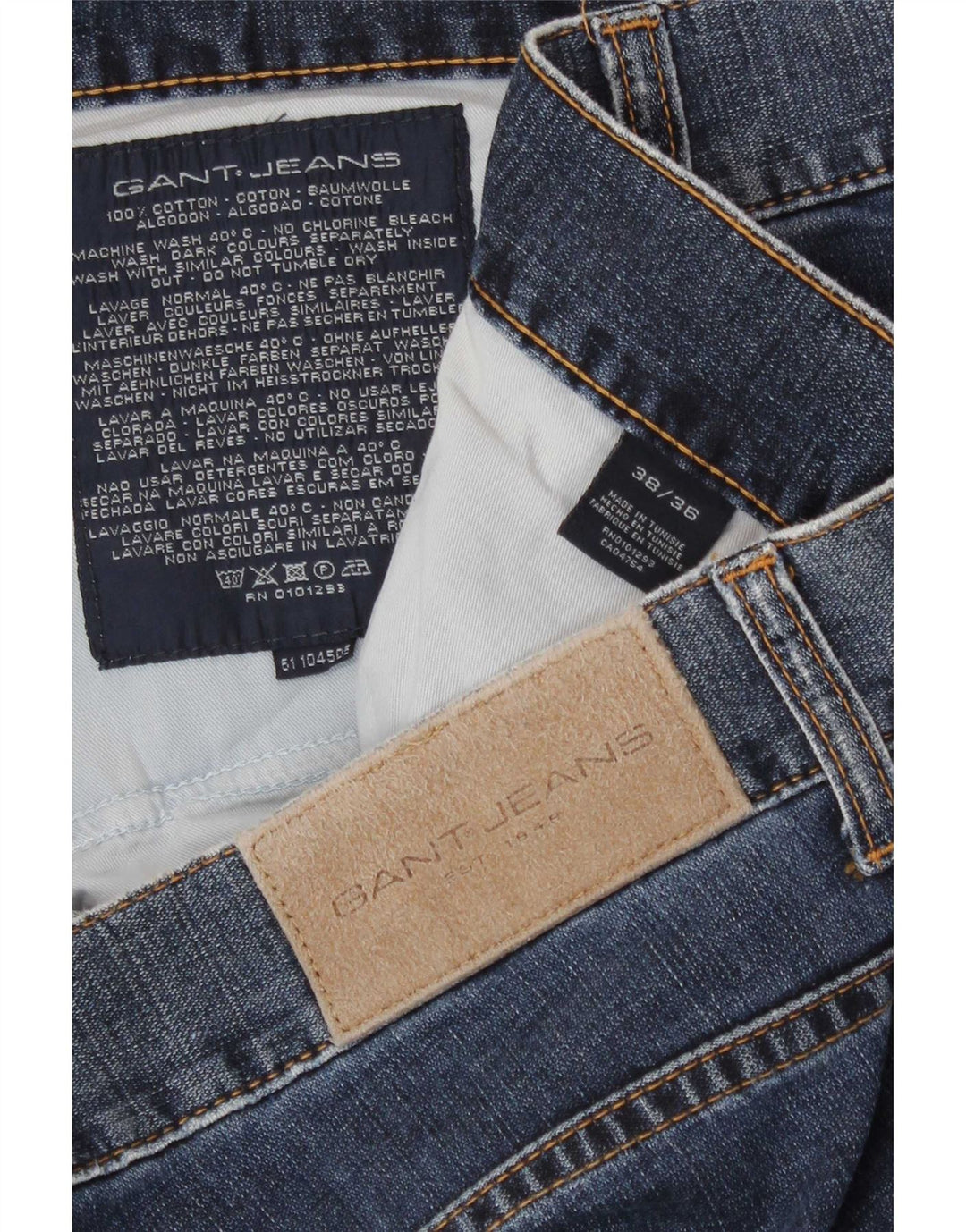 Мужские прямые джинсы Gant W38 L36, синий хлопок