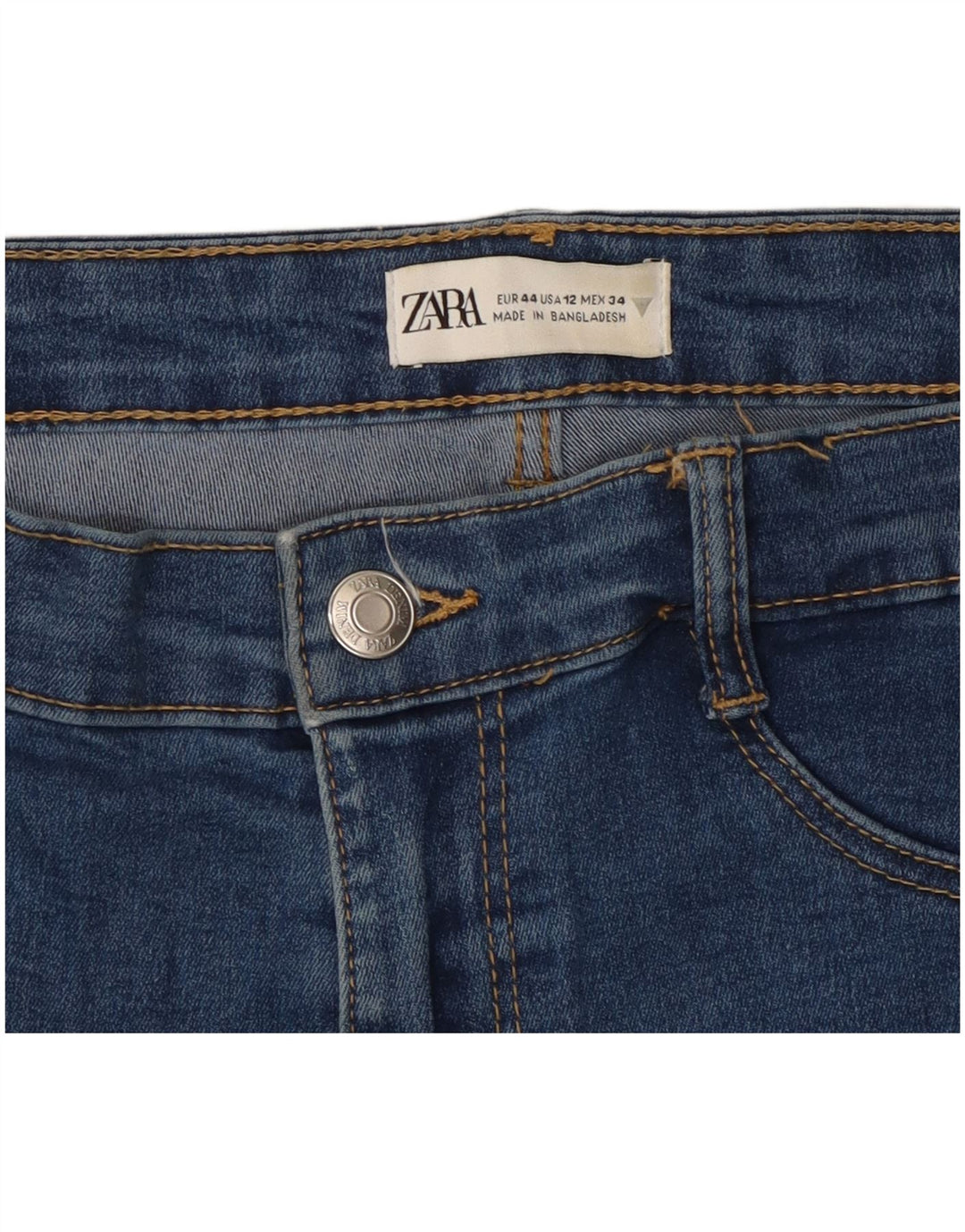 Женские узкие джинсы Zara EU 44 XL W34 L25 синие