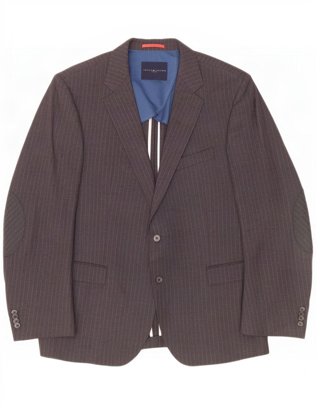 Tommy Hilfiger Мужской пиджак на двух пуговицах IT 56 3XL Серый в тонкую полоску