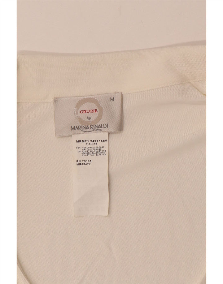 Женская блузка-рубашка с коротким рукавом с запахом MARINA RINALDI UK 14, средний белый