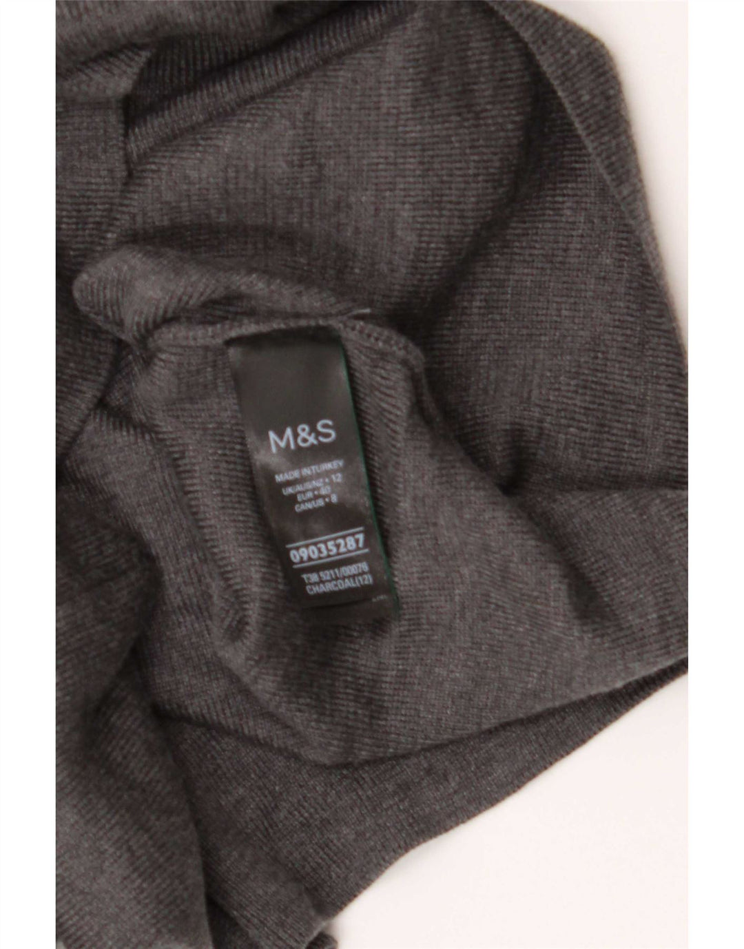 Женский джемпер с высоким воротником Marks & Spencer UK 12, средний серый вискоза