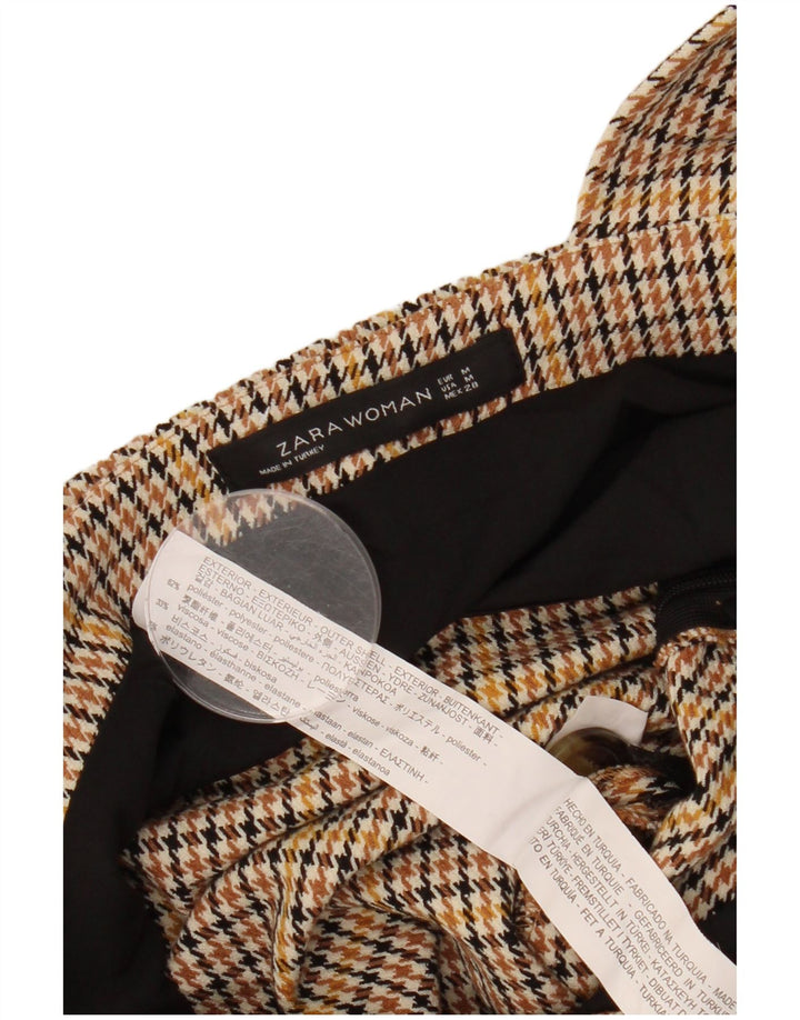 Женский сарафан ZARA UK 12, средний коричневый полиэстер с узором «гусиные лапки»