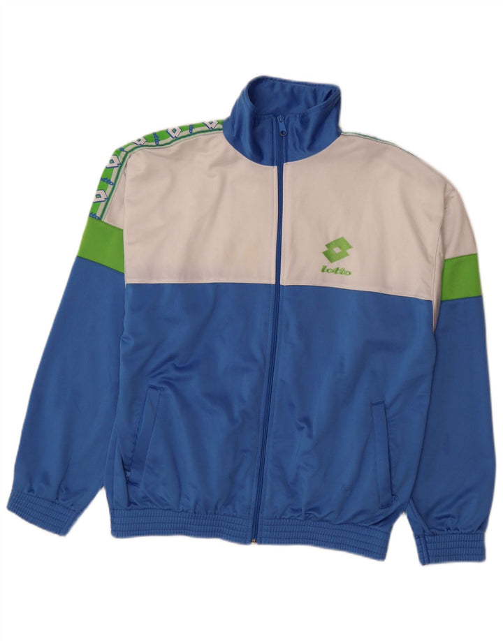 LOTTO Мужской спортивный костюм с графическим рисунком, верхняя куртка, большая синяя цветная блокировка