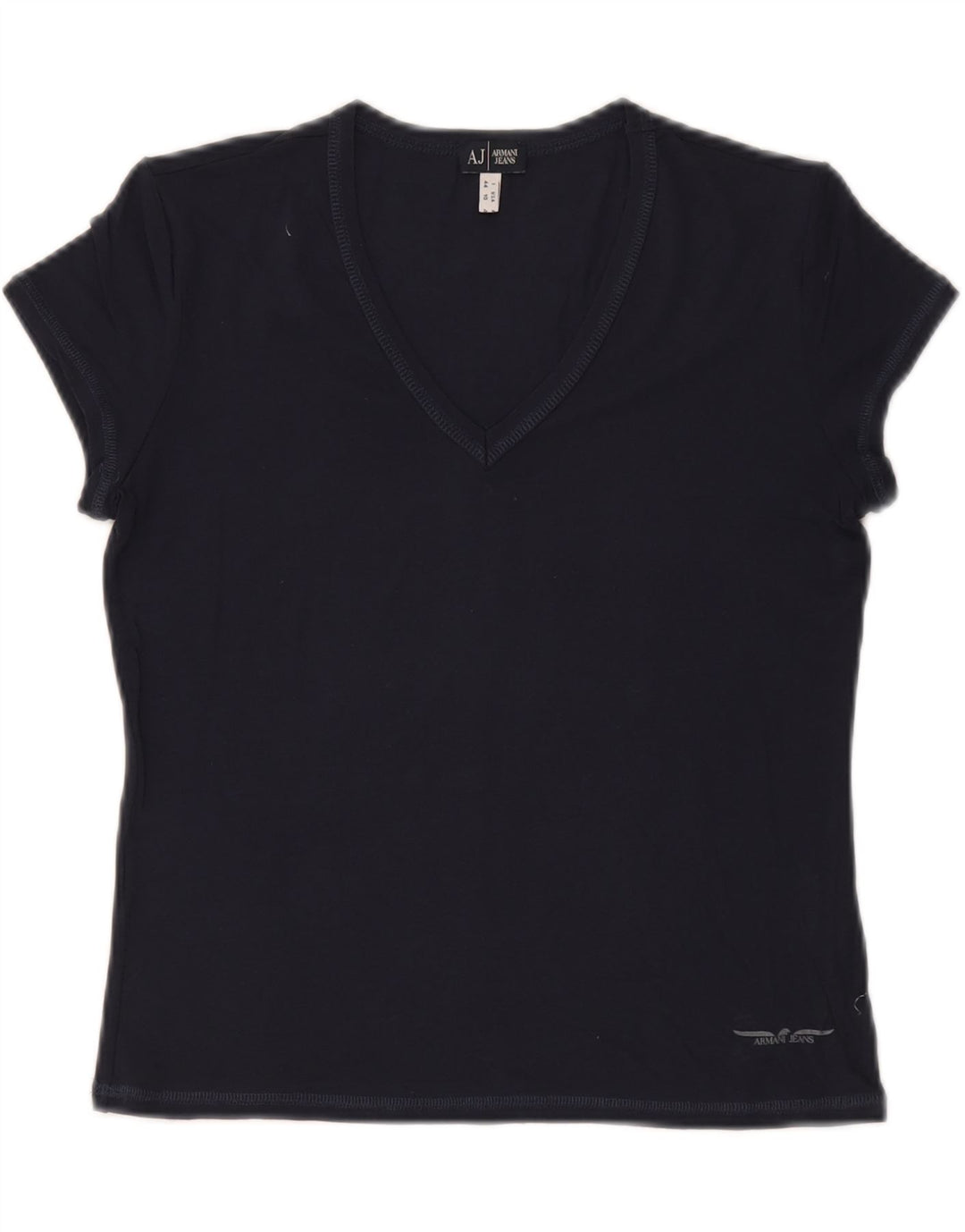 ARMANI JEANS Женская укороченная футболка Top IT 44 Medium Navy Blue Вискоза
