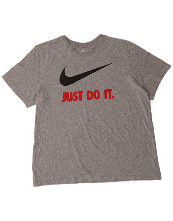 NIKE Mens Graphic T-Shirt Top XL Grey Cotton