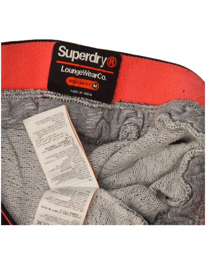SUPERDRY Мужские спортивные брюки стандартного кроя, хлопковые брюки среднего серого цвета с крапинками