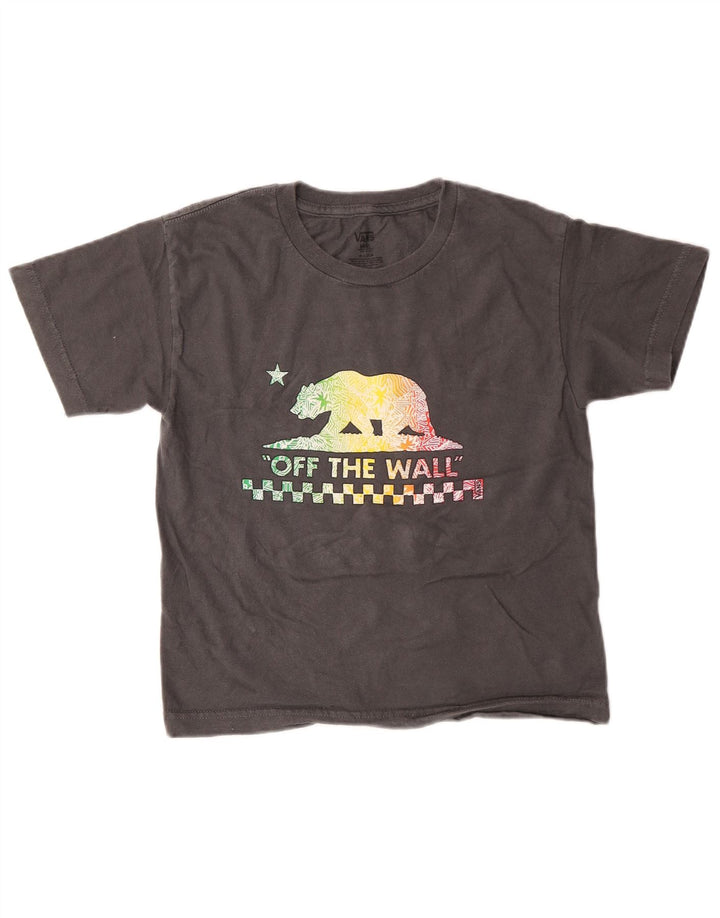 Футболка с рисунком Vans для мальчиков, 8–9 лет, маленький серый цвет